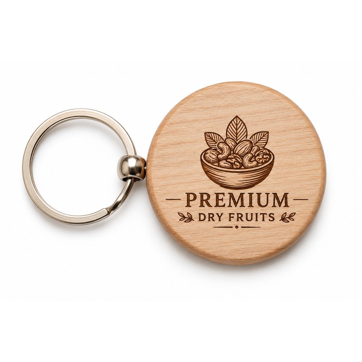 Personalised Round Wooden Keychain for corporate bulk gifting