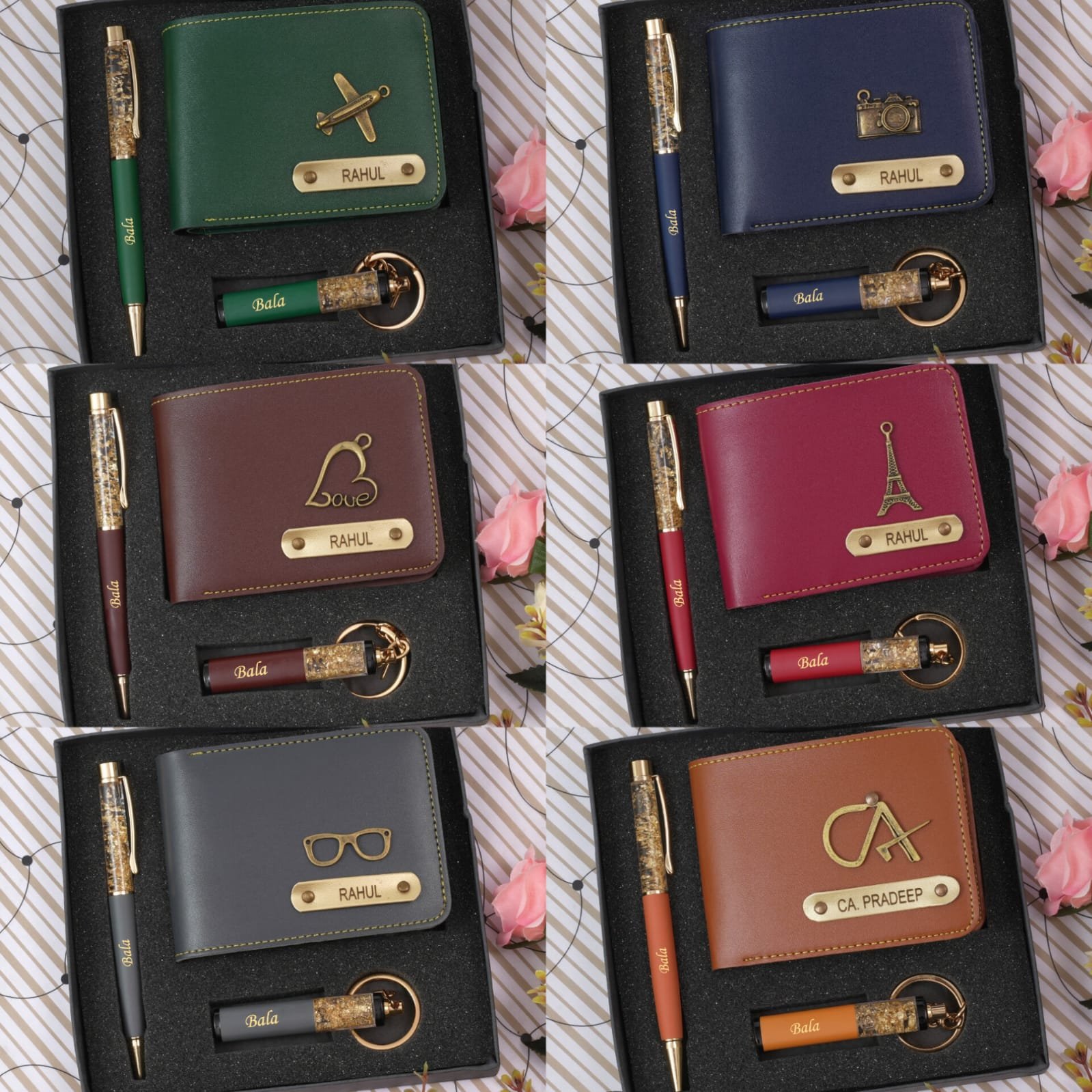 Wallet, pen and keychain gift combo for husband