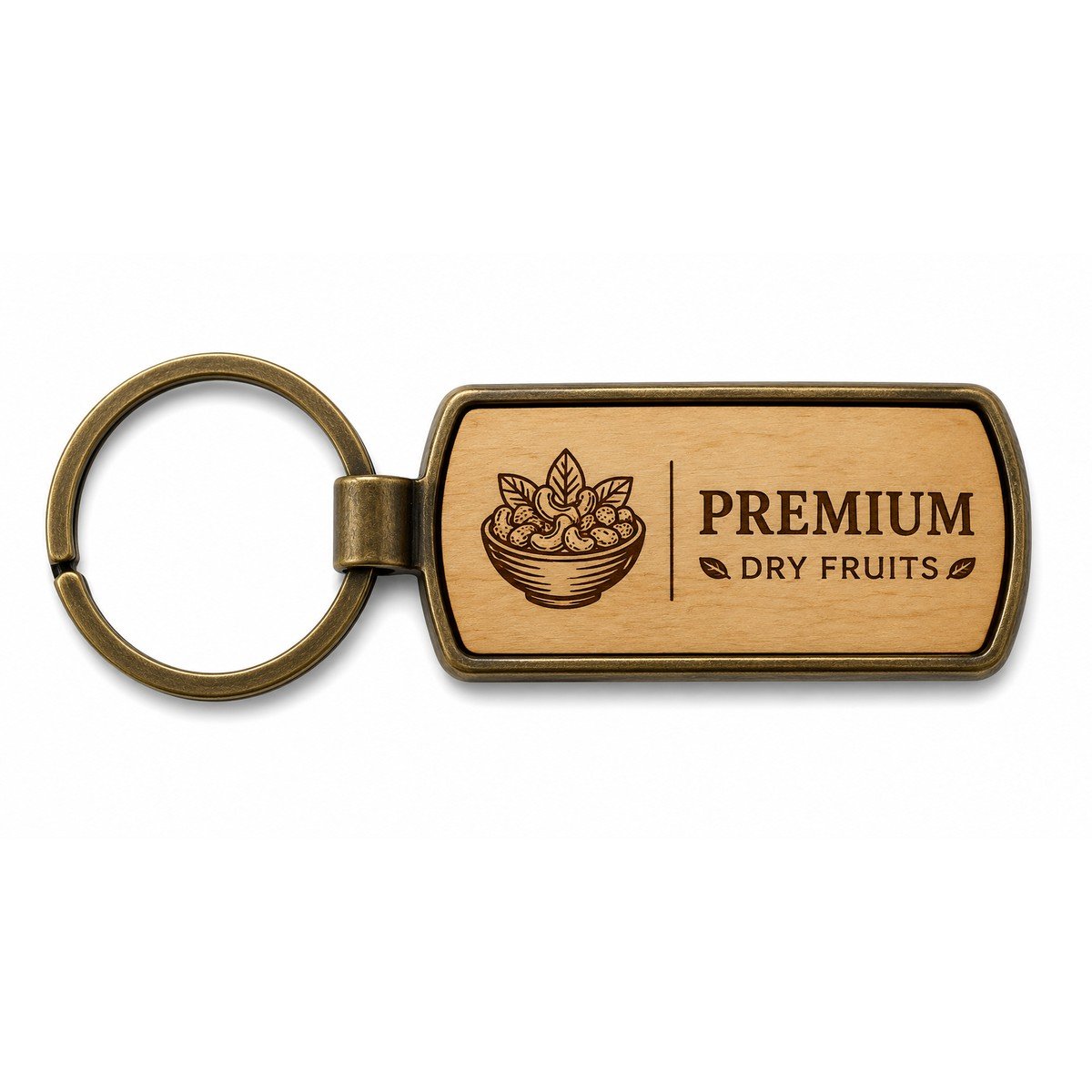Personalised Wood & Metal Frame Keychain (Rectangle) for corporate bulk gifting