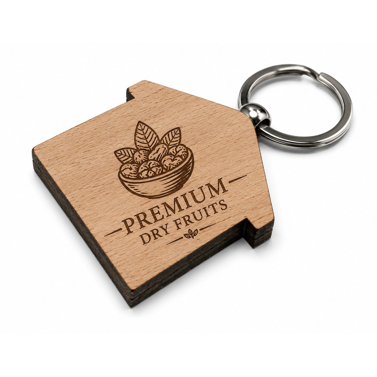 Personalised Wooden House-Shape Keychain for corporate bulk gifting