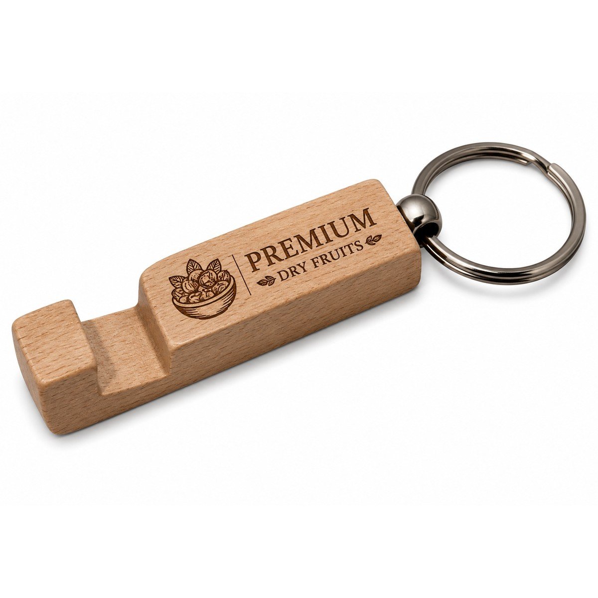 Personalised Wooden Phone-Stand Keychain for corporate bulk gifting