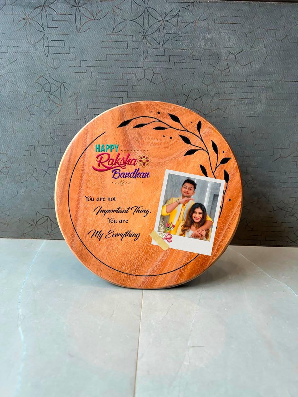 Personalised Photo Frame with Quote – Mango Wood Print, 6×8 & 8×8 | Custom Photo Gift