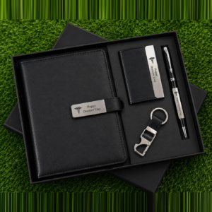 Personalised Doctors' Day 4-Piece Gift Set — Diary, Card Holder, Keychain & Pen