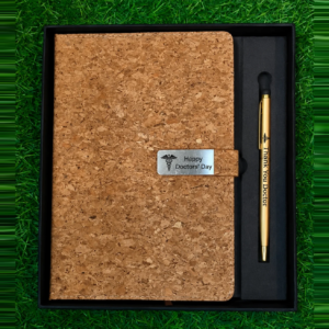 Personalised Doctors' Day Cork Diary & Pen Set