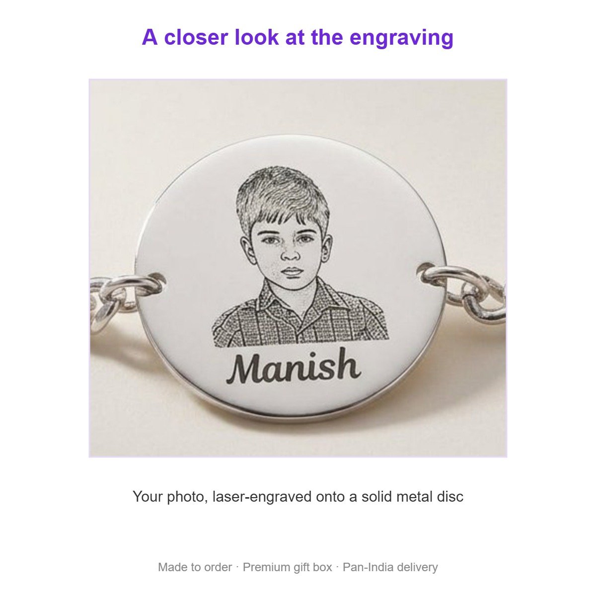 Personalized Picture Engraved Bracelet | Birthday Anniversary Valentine Gift for Him Her - Image 2