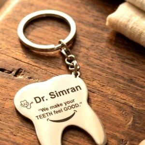 Dentist's Personalized Stainless Steel Keychain | Engraved Name Gift for Dentists