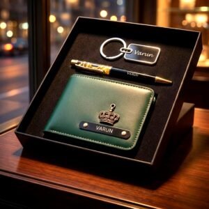 Personalized Wallet Pen Keychain Gift Set for Men | Birthday Anniversary Wedding Gift for Husband Boyfriend Brother