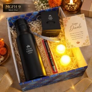 Diwali Gift Hamper – Sleek Bottle, Mobile Stand & Pen Set