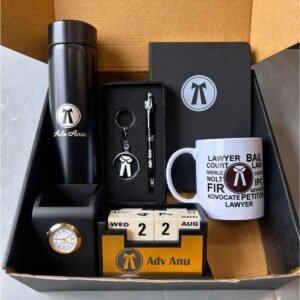 Personalised advocate desk combo in gift box, print-style name engraved