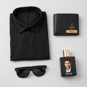 Personalised Shirt Hamper with Wallet & Sunglasses – personalised with your name