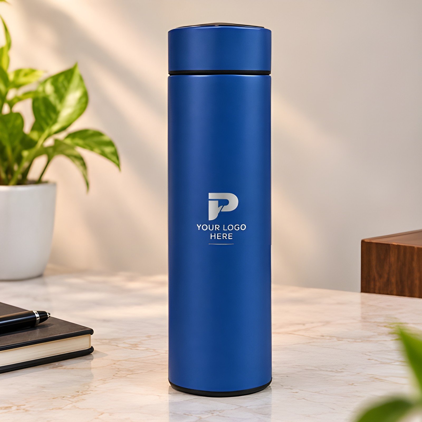 Customised Bottle with Name & Logo – Blue