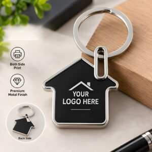 House Keychain with Name – Black