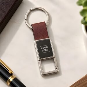 Keychain with Name – Brown