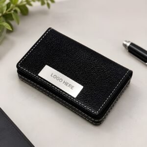 Visiting Card Holder with Name – Black