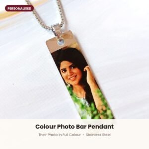 Colour photo bar pendant with your photo printed in full colour
