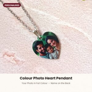 Colour photo heart pendant, personalised