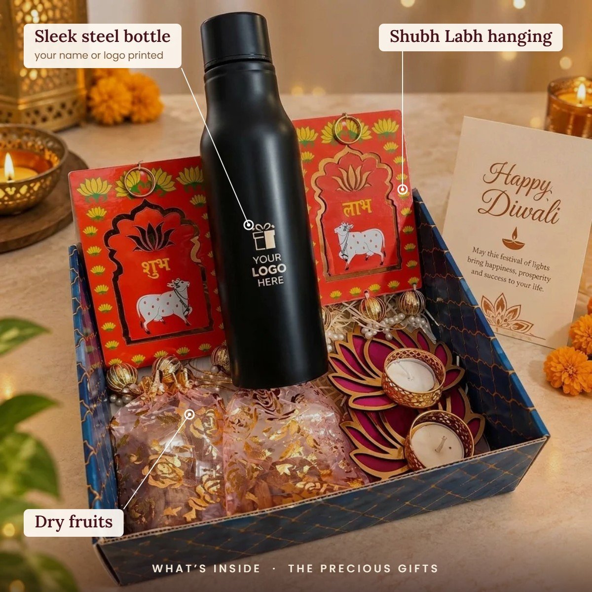 What is inside the Sleek Bottle & Dry Fruits Hamper