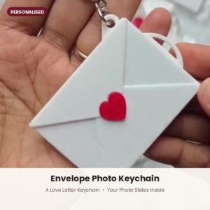 Envelope photo keychain with your photo inside