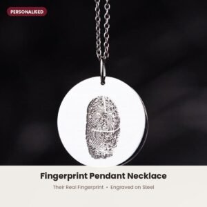 Fingerprint pendant necklace engraved with your fingerprint