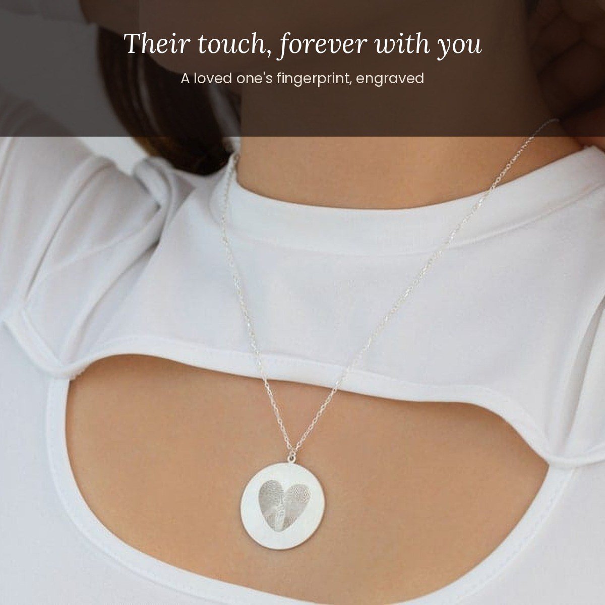 Fingerprint pendant necklace engraved with your fingerprint