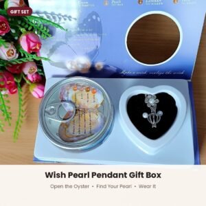 Wish pearl pendant gift box with oyster and pendant cage